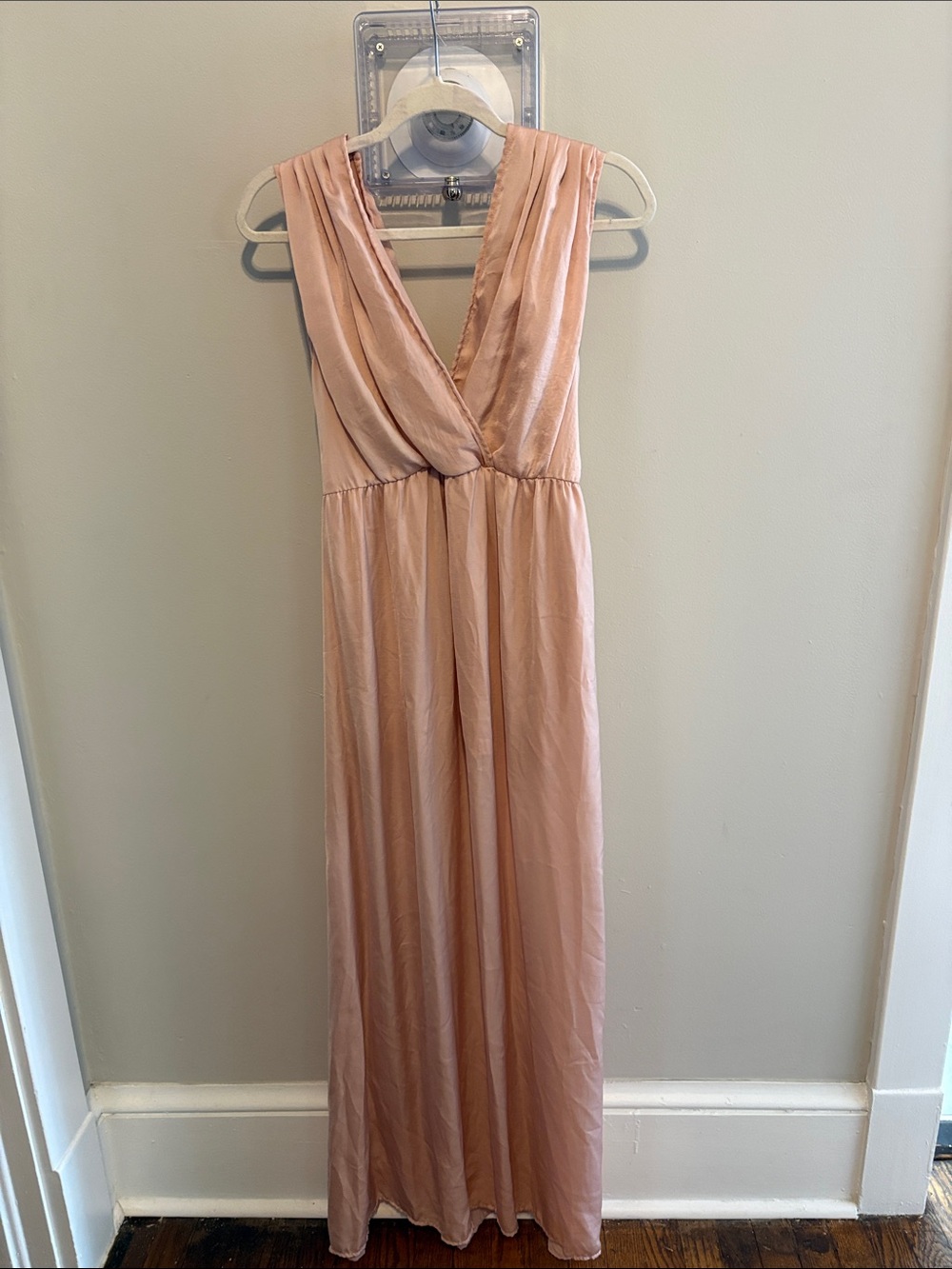 Alythea Dusty Blush V-Neck Sleeveless Maxi Dress